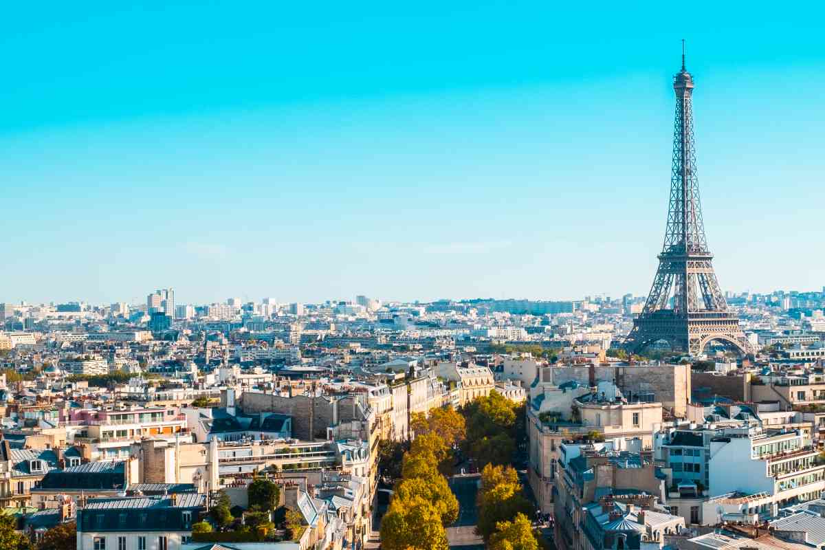 Cityscape Paris Sunlight Blue Sky France